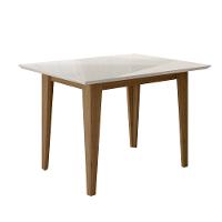 Mesa de Jantar Retangular Poliman Belle com Tampo de Vidro e 4 Cadeiras Revestidas em Suede - 3