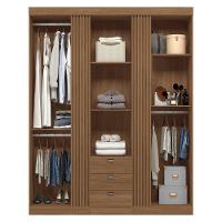 Guarda-roupa Santos Andirá Aurora 3 Portas 3 Gavetas 6 Prateleiras com Cabideiro Solteiro - 3