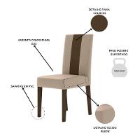 Mesa de Jantar Retangular Poliman Goya com Tampo de Vidro e 6 Cadeiras Revestidas em Suede - 9