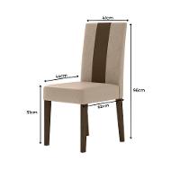 Mesa de Jantar Retangular Poliman Belle com 4 Cadeiras Revestidas em Suede - 8