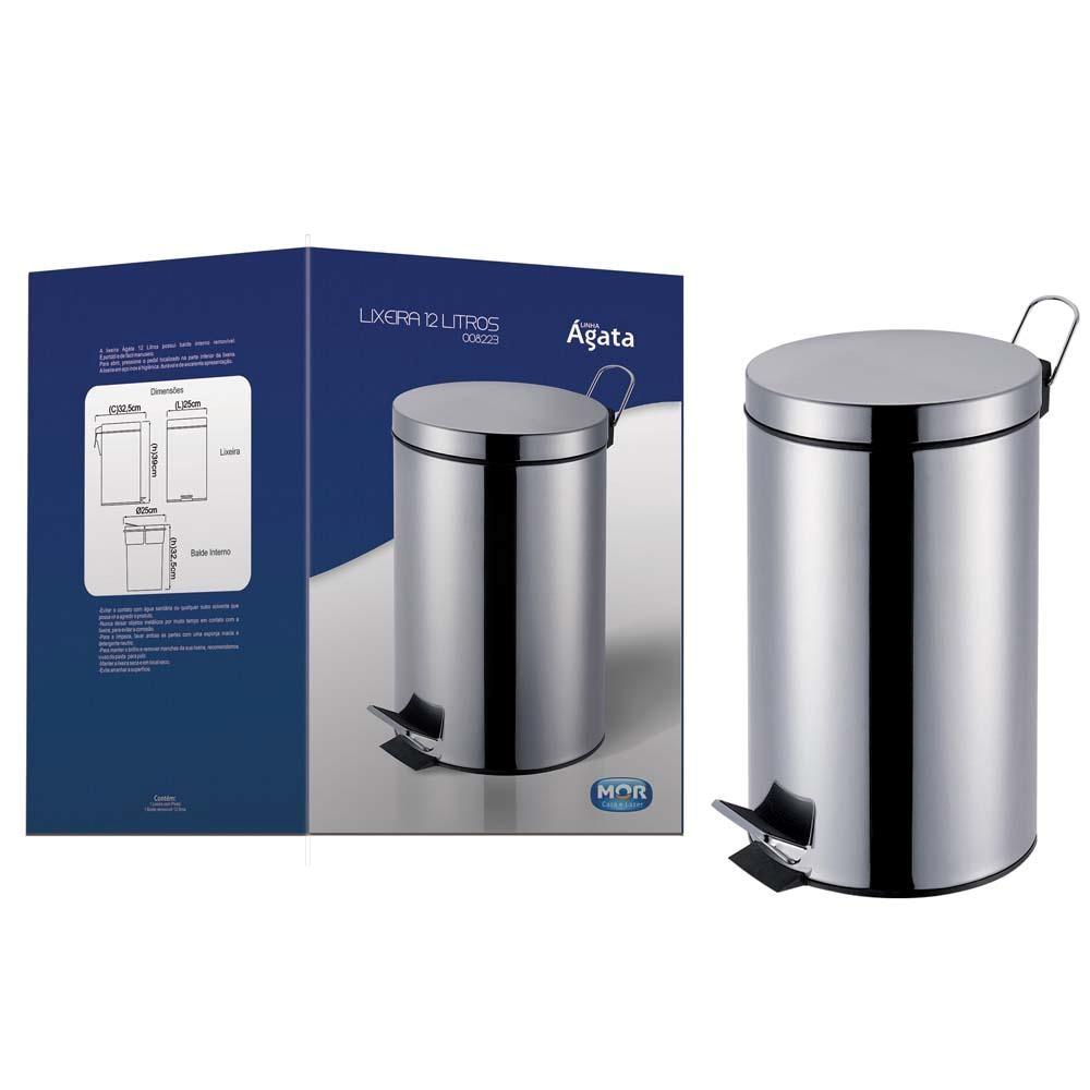 Lixeira M Mor Agata 8223 em Aço 12 LT - 2