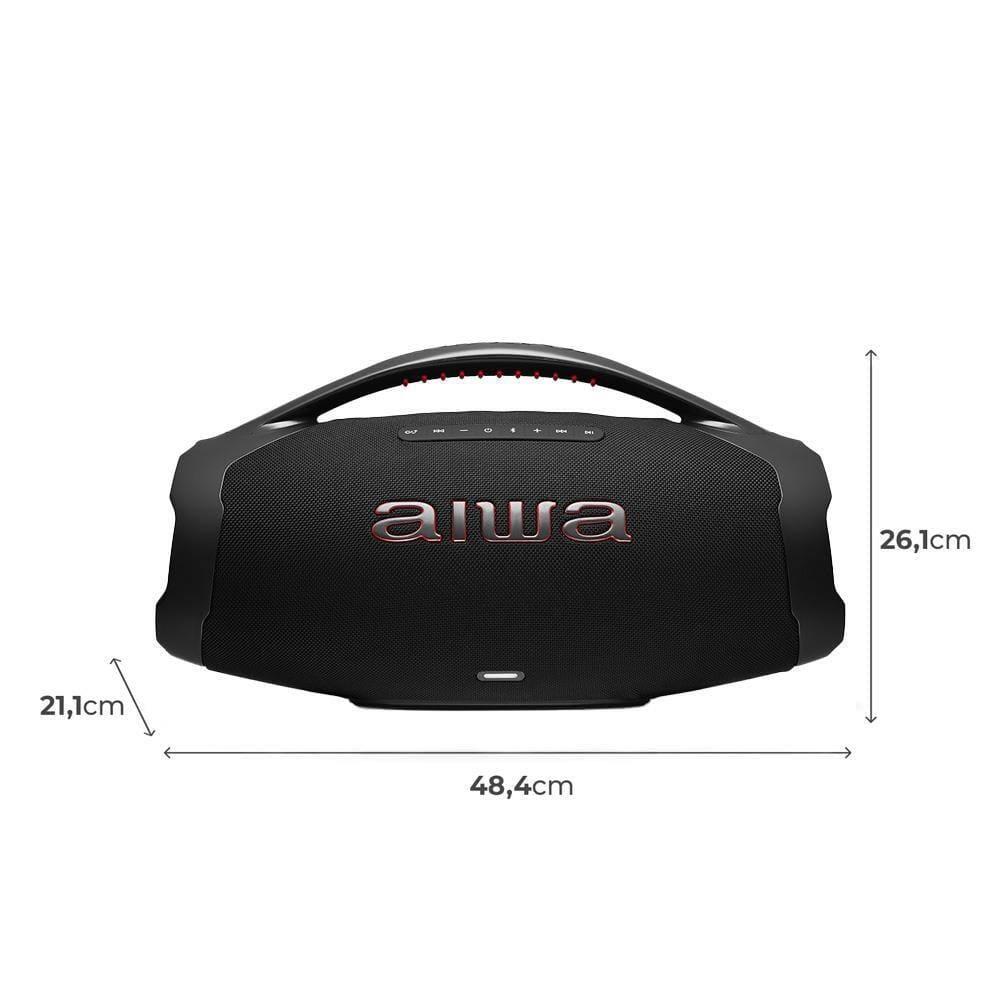 Caixa de Som Aiwa Boombox Plus com 3 Alto-falantes Bivolt e com Proteção IP66 Contra Água e Poeira AWS-BBS-01B - 200W - 8