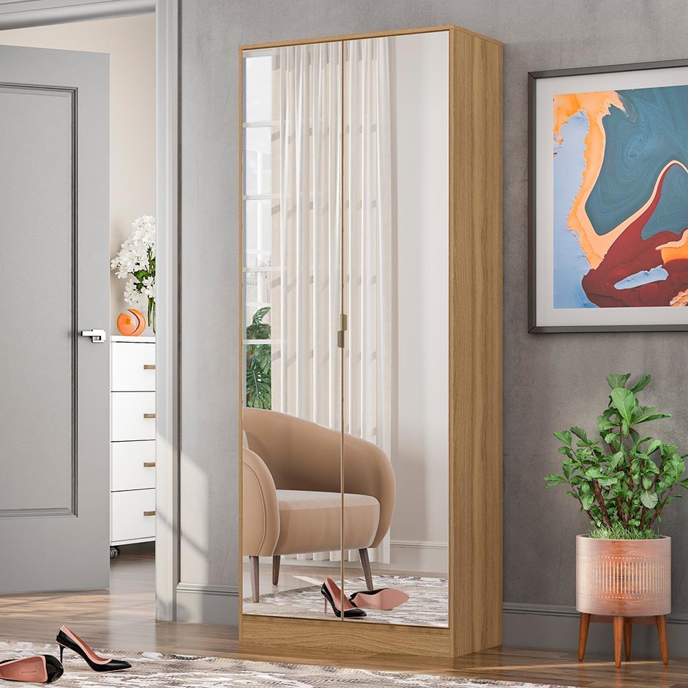 Armário Sapateira Multiuso Demóbile Grife com 2 Portas com Espelho, 1 Gaveta e 6 Prateleiras Internas - 4