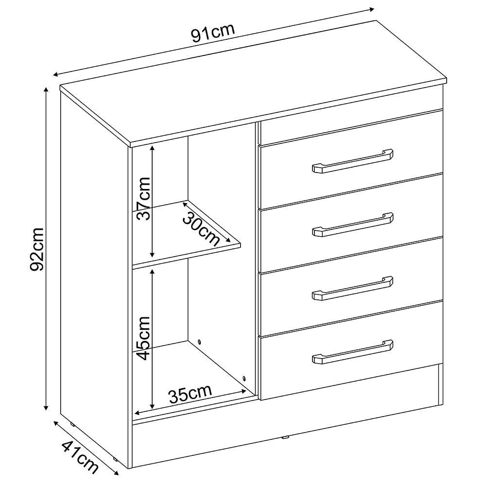 Cômoda Demóbile Montevideu com 4 Gavetas e 1 Porta - 5