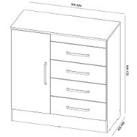 Cômoda Demóbile Montevideu com 4 Gavetas e 1 Porta - 7