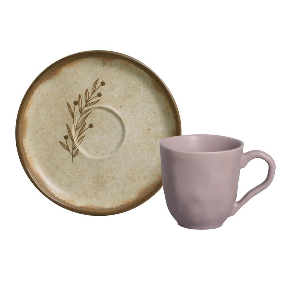 Conjunto de Xícaras para Café Porto Brasil Stone Nativa com Pires 120 ml - 6 peças - 2