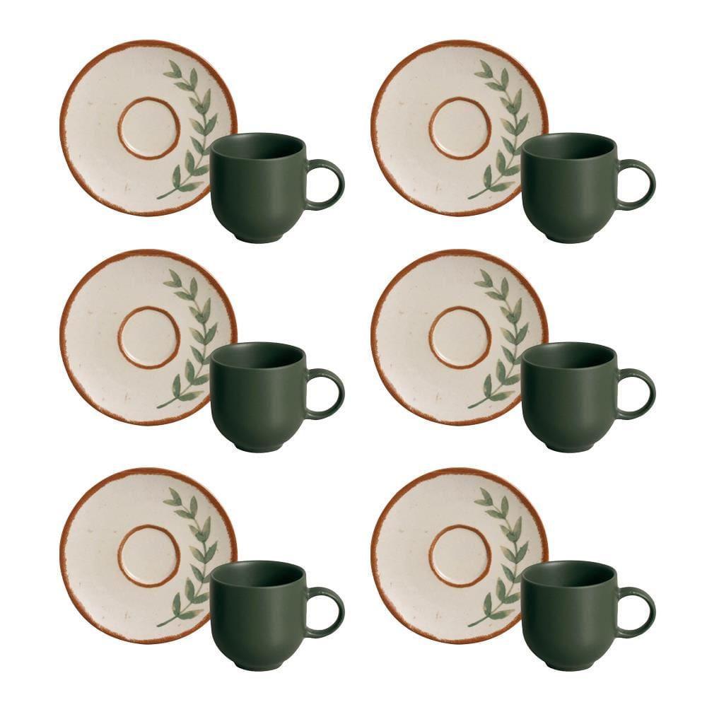 Conjunto de Xícaras de Café com Pires Porto Brasil Coup Magari 6 peças - 97 ml - 1