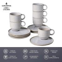 Conjunto de Xícaras de Chá Empilháveis com Pires Porto Brasil Latte – 230 ml - 5