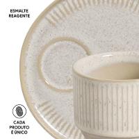Conjunto de Xícaras de Chá Empilháveis com Pires Porto Brasil Latte – 230 ml - 6