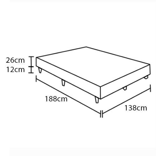 Base Box para Colchão de Casal Probel Amsterdã 38x138x188 cm - Branco - 3