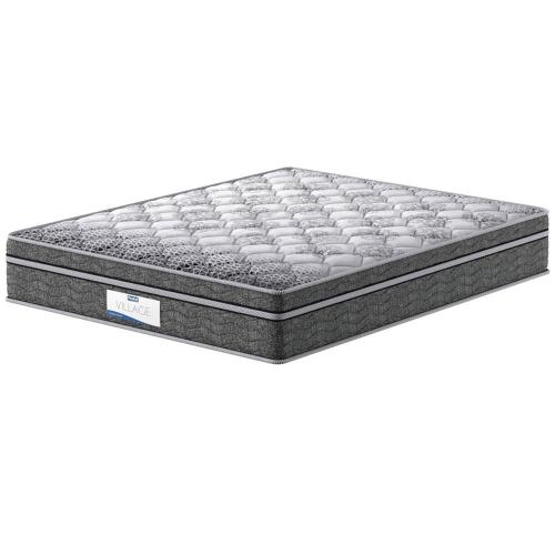 Colchão King Size Probel Village D28 com Molas Ensacadas e Pillow Euro 30x193x203cm - Branco/Preto