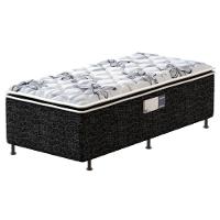 Cama Box Conjugada de Solteiro PROdormir Advanced com Pillow Top e Espuma D28 50x88x188 cm – Branco/Preto - 1