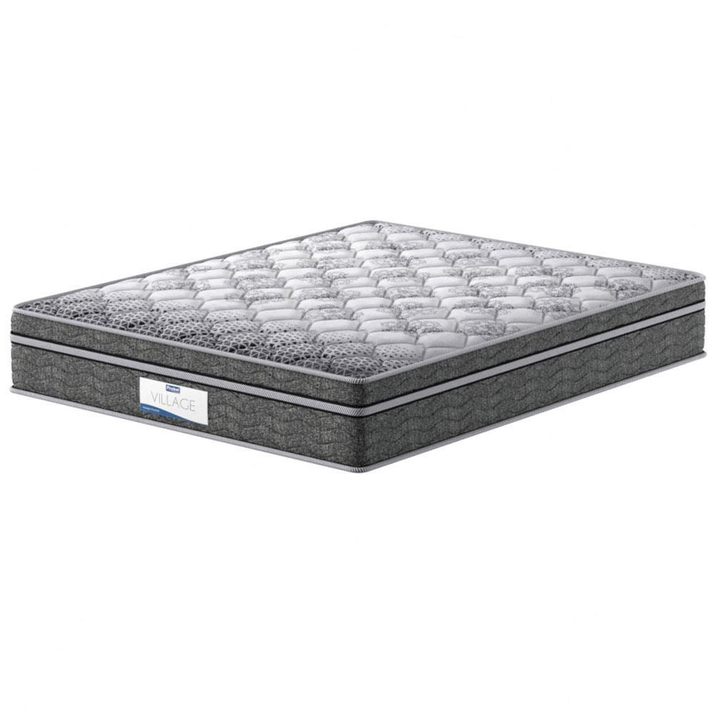 Colchão Queen Size Probel Village D28 com Molas Ensacadas e Pillow Euro 30x158x198cm - Branco/Preto - 1