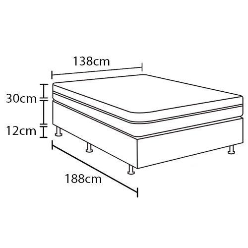Cama Box Conjugada de Casal PROdomir Bonnel com Molas Prolastic 42x138x188 cm – Branco/Preto - 4
