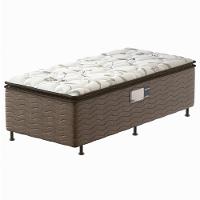 Cama Box Conjugada de Solteiro PROdormir Gray com Pillow Top e Espuma D28 50x88x188 cm – Branco/Marrom - 1