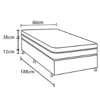 Cama Box Conjugada de Solteiro PROdormir Gray com Pillow Top e Espuma D28 50x88x188 cm – Branco/Marrom - 4