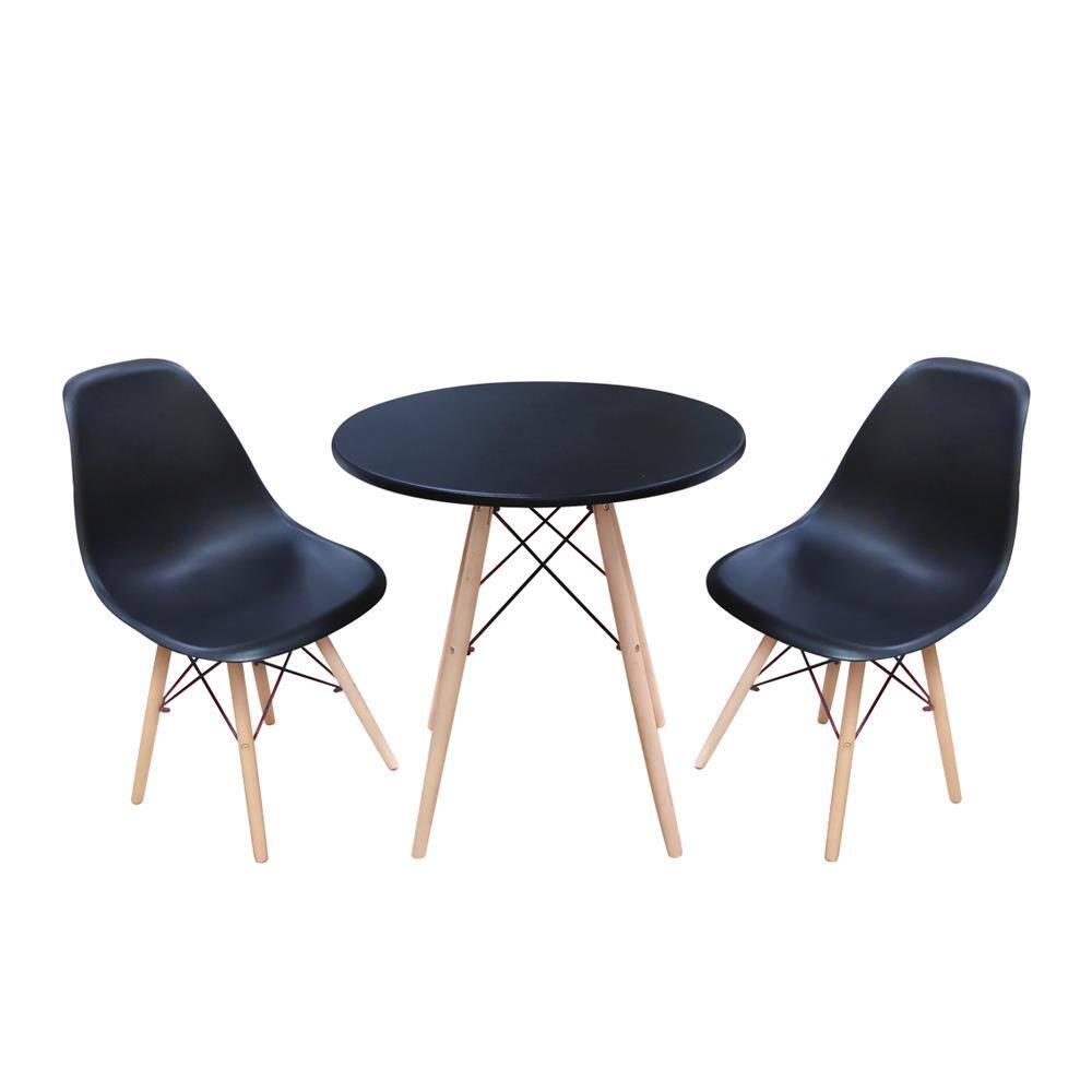 Mesa de Jantar Redonda Eames Seat&Co com 2 Cadeiras - 2