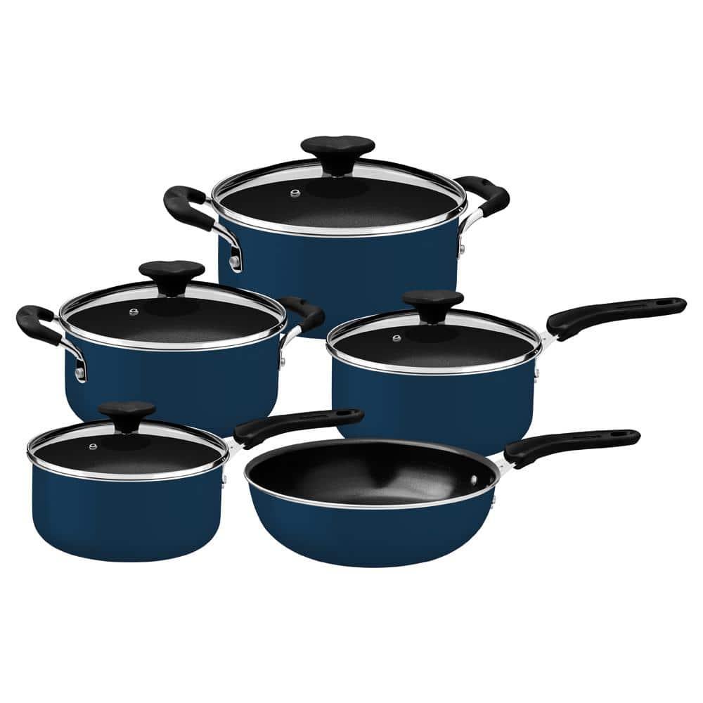 Conjunto de Panelas 5 Peças Tramontina Tunis Antiaderente com Revestimento Cerâmico e Fundo de Indução - Azul - 1