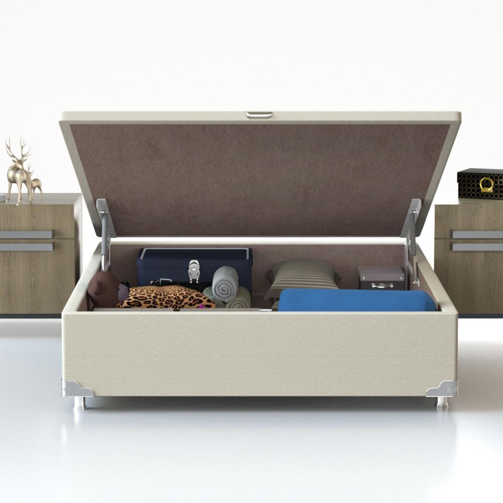 Base Box para Colchão de Casal Probel Classic com Baú 40x138x188cm - Bege - 1
