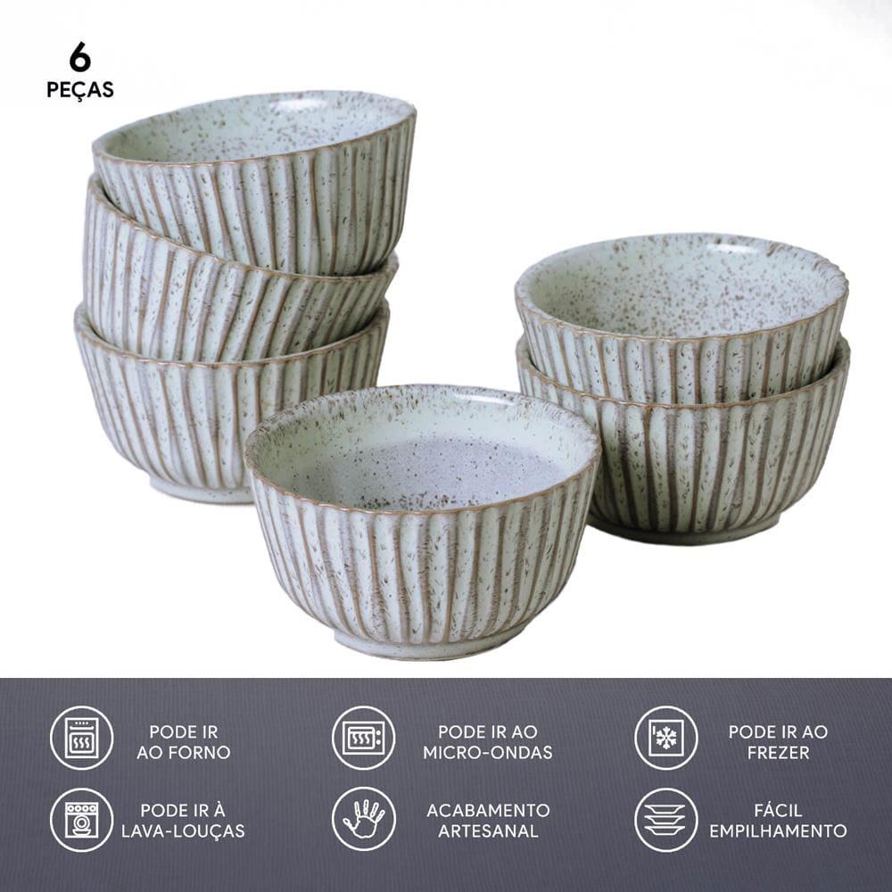 Conjunto de Ramequim Porto Brasil Linhas Pistache com 6 Peças 170 ml - Verde - 5
