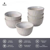 Conjunto de Ramequim Porto Brasil Linhas Latte com 6 Peças 170 ml - Bege - 5