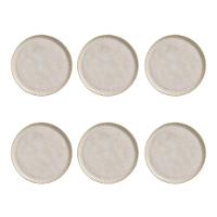 Conjunto de Pratos Rasos Porto Brasil Linhas Latte com 6 Peças - Bege - 1