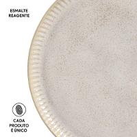 Conjunto de Pratos Rasos Porto Brasil Linhas Latte com 6 Peças - Bege - 6