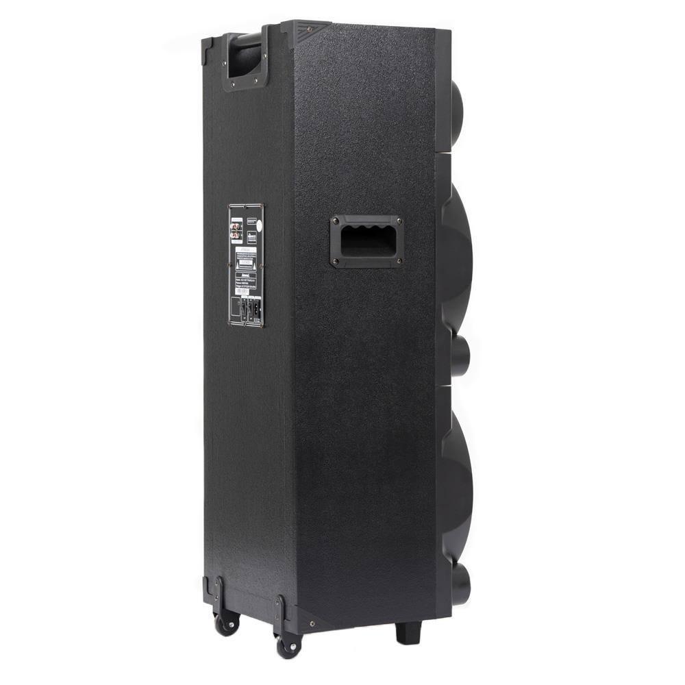Torre de Som Amvox Titan Black ACA 1402 com Luz e Display em LED, 2 Woofers de 10", Bluetooth, Entradas USB, Card e Microfones 1400W - Bivolt - 5