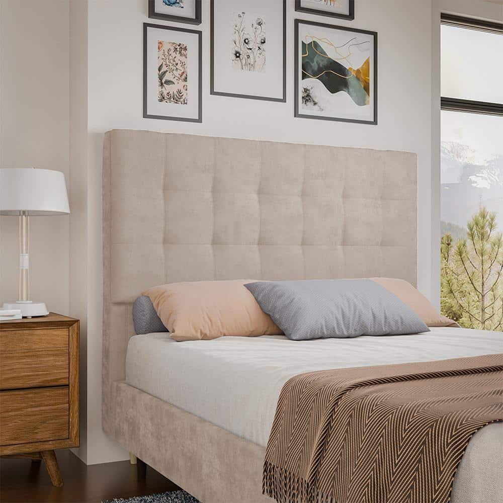 Cabeceira para Cama Box Casal Dobuê Sevilha com Revestimento em Veludo - 1