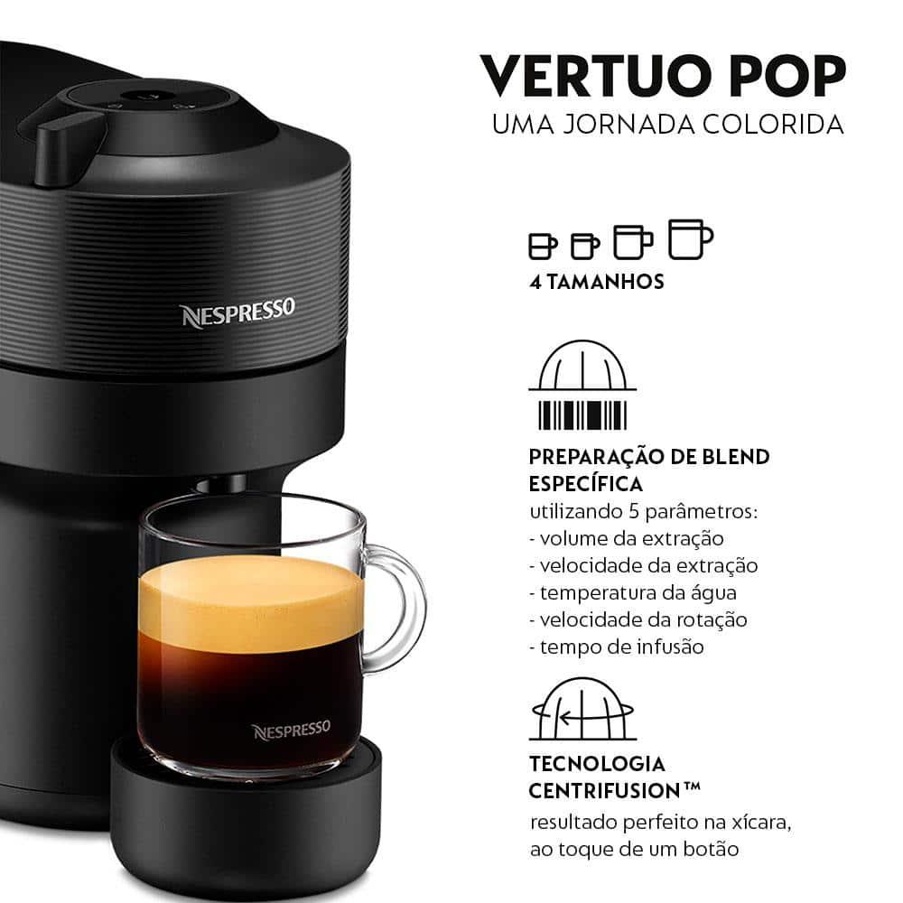 Cafeteira Nespresso Vertuo Pop com Kit Boas-Vindas – Preta - 2