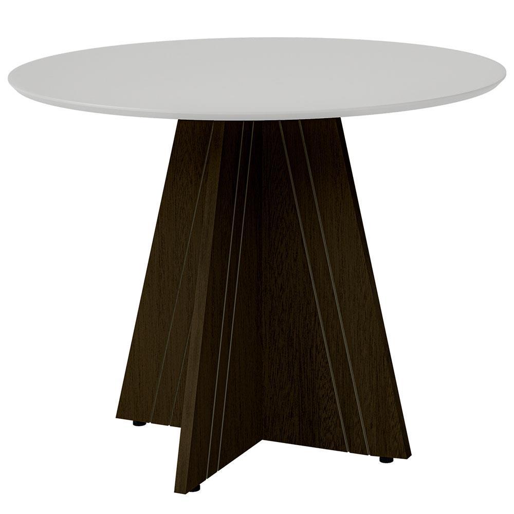 Mesa de Jantar Redonda Dobuê Turim com 4 Cadeiras com Revestimento em Suede - 4