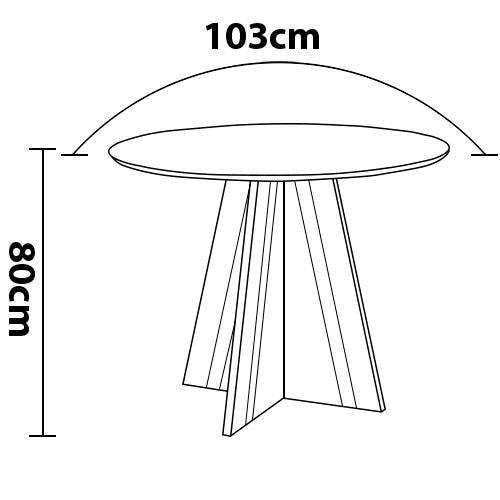 Mesa de Jantar Redonda Dobuê Turim com 4 Cadeiras com Revestimento em Suede - 5