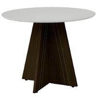 Mesa de Jantar Redonda Dobuê Turim com 4 Cadeiras com Revestimento em Suede