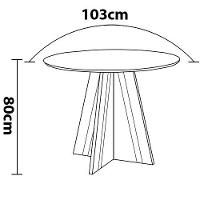 Mesa de Jantar Redonda Dobuê Turim com 4 Cadeiras com Revestimento em Suede - 5