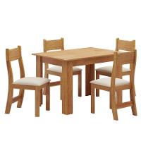 Mesa de Jantar Retangular Viero Tulipa com 4 Cadeiras Estofadas e Revestidas em Veludo