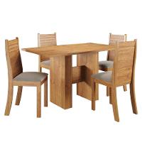 Mesa de Jantar Retangular Viero Carmen com 4 Cadeiras Estofadas e Revestidas em Veludo - 3