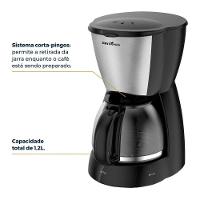 Cafeteira Elétrica Britânia BCF32A 30 xícaras - Preto e Inox - 7