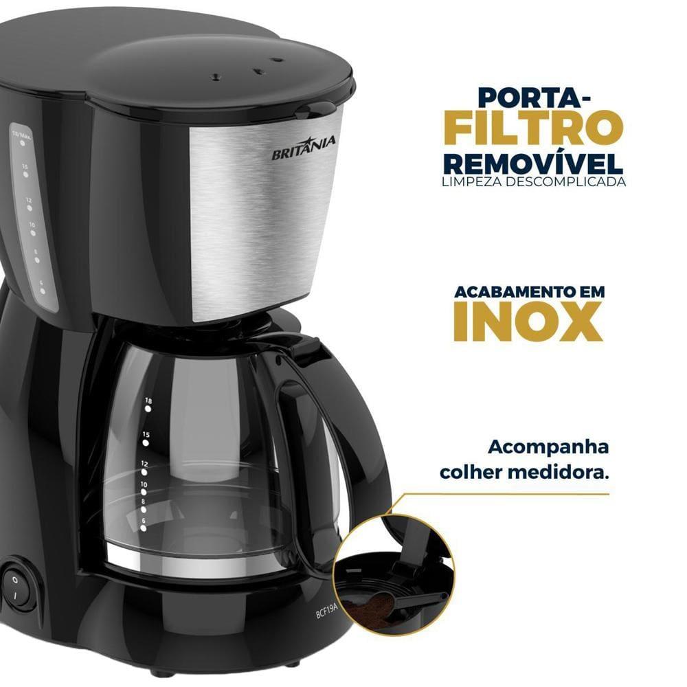 Cafeteira Elétrica Britânia BCF19 18 xícaras - Preto e Inox - 5