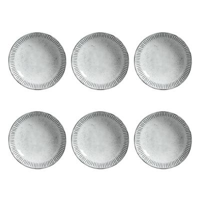 Conjunto de Pratos Fundos Porto Brasil Linhas Echo com 6 Peças - Branco