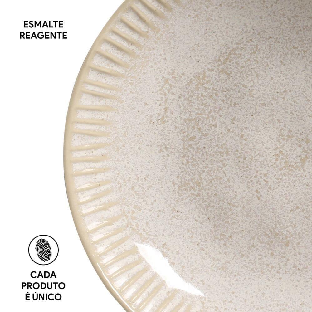 Conjunto de Pratos Fundos Porto Brasil Linhas Latte com 6 Peças - Bege - 6
