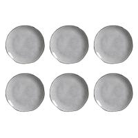 Conjunto de Pratos de Sobremesa Porto Brasil Orgânico Concreto com 6 peças - Cinza - 1