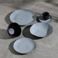 Conjunto de Pratos de Sobremesa Porto Brasil Orgânico Concreto com 6 peças - Cinza - 5