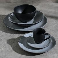 Conjunto de Pratos de Sobremesa Porto Brasil Orgânico Concreto com 6 peças - Cinza - 6