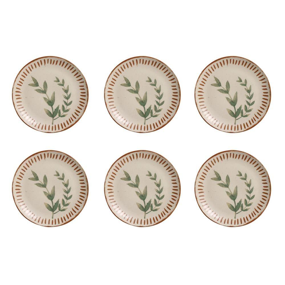 Conjunto de Pratos de Sobremesa Porto Brasil Coup Stone Magari com 6 peças - Estampado - 1