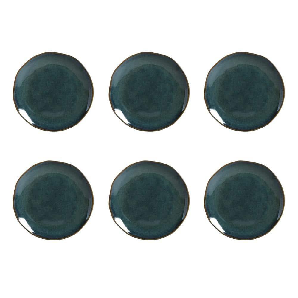 Conjunto de Pratos de Sobremesa Porto Brasil Orgânico Oceano com 6 peças - Azul - 1