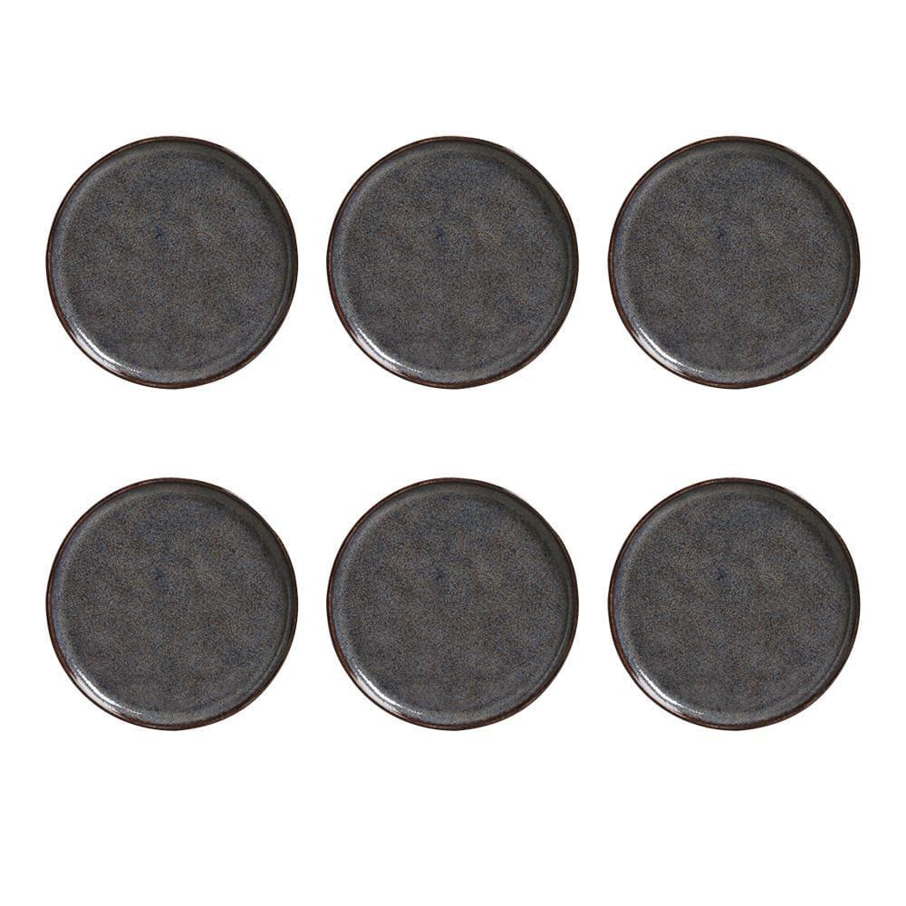 Conjunto de Pratos de Sobremesa Porto Brasil Bio Titanium com 6 peças - Azul - 1