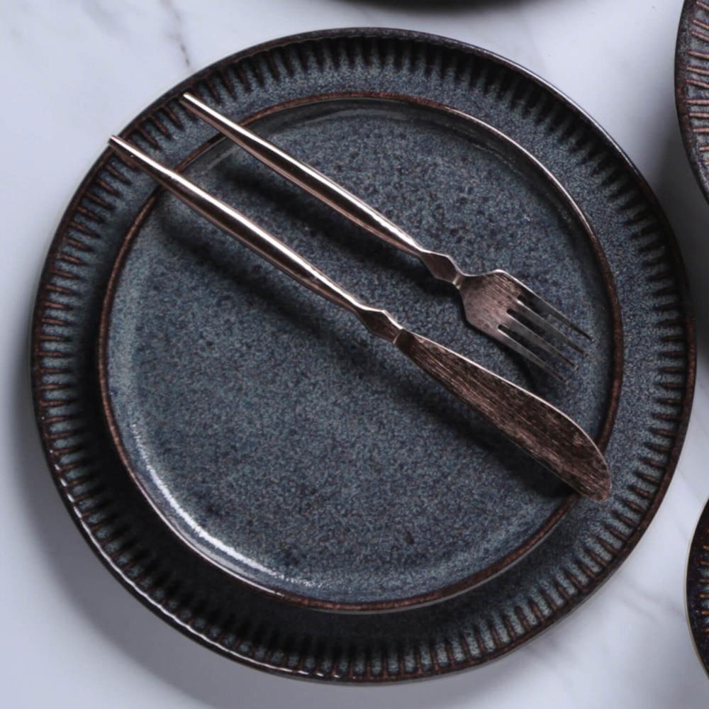 Conjunto de Pratos de Sobremesa Porto Brasil Bio Titanium com 6 peças - Azul - 4