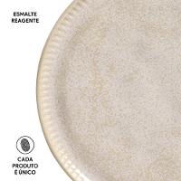 Conjunto de Pratos de Sobremesa Porto Brasil Linhas Latte com 6 peças - Bege - 6