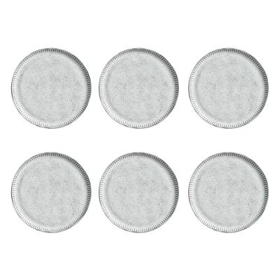 Conjunto de Pratos de Sobremesa Porto Brasil Linhas Echo com 6 Peças - Branco