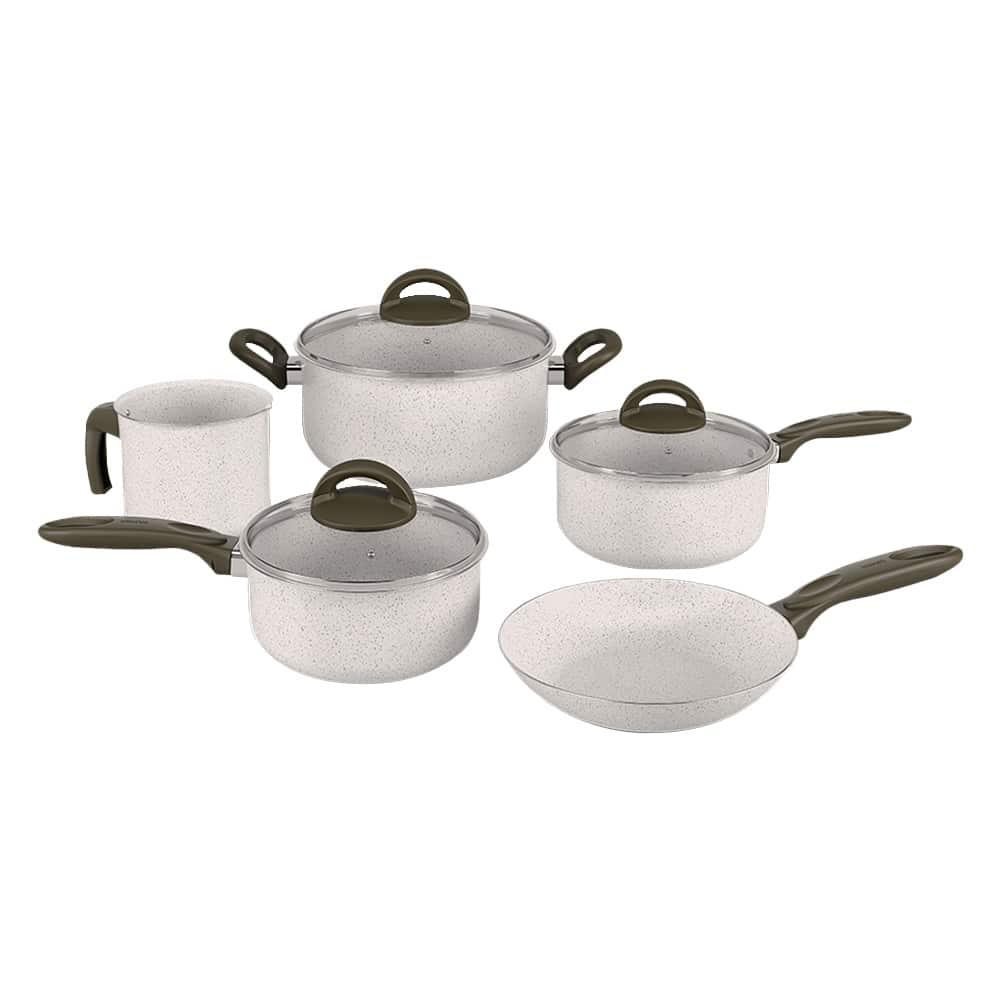 Conjunto de Panelas 5 Peças Brinox Life Suprema com Antiaderente Proflon – Vanila - 1